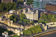 Aerial view of historic castle Tower of London