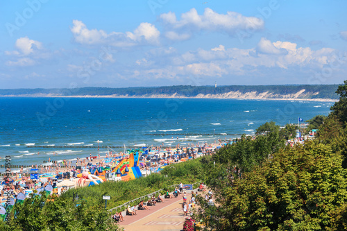 Promenade & Beach, Baltic Coast, Ustka in Poland Fototapeta