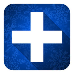 Aufkleber - plus flat icon, christmas button, cross sign