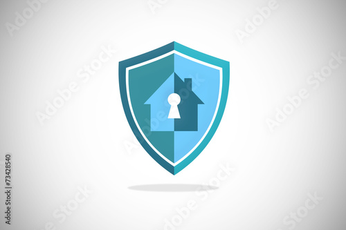 Fotografie, Obraz house key security protection shield logo