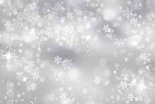 Silver Snowflake With Sparkle Background