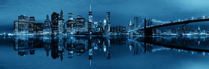 Fototapete - Manhattan Downtown reflections
