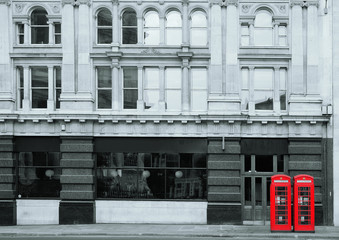 Wall Mural - Red telephone booth