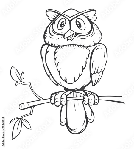 Black And White Owl Cartoon Buy This Stock Vector And Explore