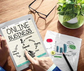 Canvas Print - Online Business Digital Marketing Commerce Concept