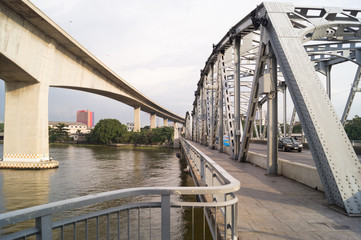 Two different bridges in Bangkok of Thailand