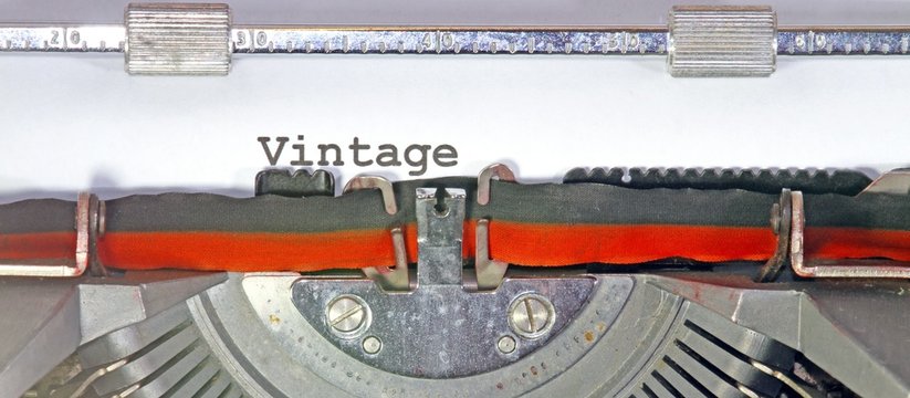 vintage written with ink with the typewriter
