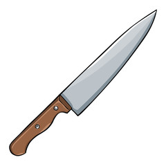 Vector Single Cartoon Kitchen Knife