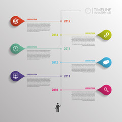 Wall Mural - Timeline infographic template. Vector with icons