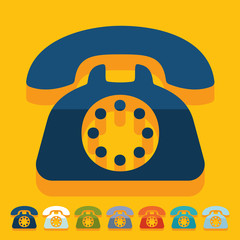 Poster - Flat design: telephone