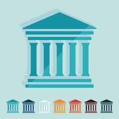 Aufkleber - flat design: courthouse