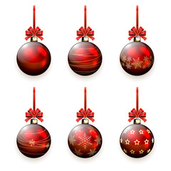 Poster - Set of Christmas balls with bow