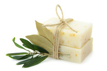 Natural Herbal Soaps With Olive And Daphne Leaf