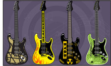 Electric Guitars Art Vector Pack 2