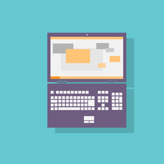 Poster - laptop computer icon flat design vector
