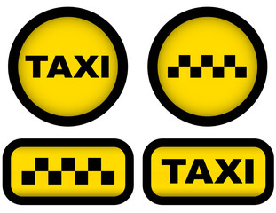 Wall Mural - taxi signs set