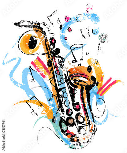 Nowoczesny obraz na płótnie Vintage Saxophone