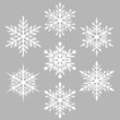 white snowflake silhouettes