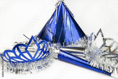 New Years eve party supplies on a white background Poster