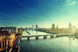 Fototapeta Londyn - Westminster aerial view, London, UK