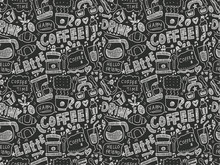 Seamless Doodle Coffee Pattern Background