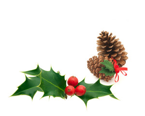 Poster - Pine Cones and holly