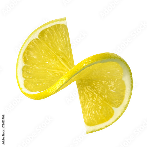 Fotografía Lemon twist slice isolated on white background