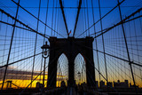 Fototapeta Most - tower of Brooklyn bridge New York city
