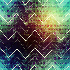 Poster - Grunge green chevron pattern.