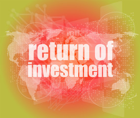 Poster - return of investment on digital background