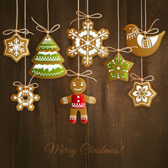 Canvas Print - Christmas cookies background