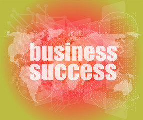 Poster - Business concept: words business success on digital screen, 3d