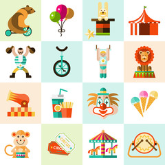 Canvas Print - Circus icons set