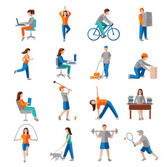 Wall Mural - Physical activity icons