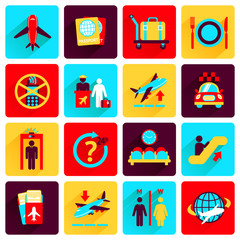 Wall Mural - Airport icons set