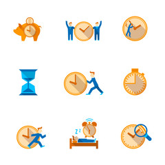 Canvas Print - Time management icons set