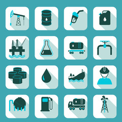 Sticker - Oil industry icons set