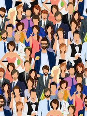 Poster - Group of people seamless pattern