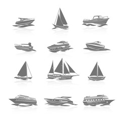 Wall Mural - Boats Icons Set