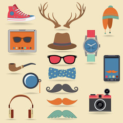 Wall Mural - Hipster elements set