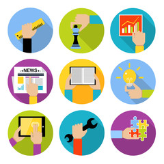 Poster - Business hands icons