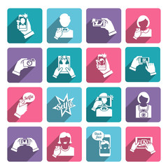 Sticker - Selfie Icons Flat