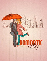 Sticker - Romantic city poster