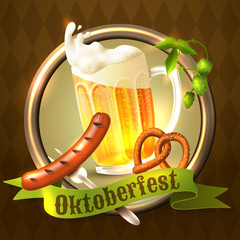 Sticker - Oktoberfest festival background