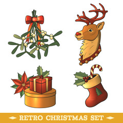 Sticker - Christmas icons colored set