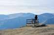 Mountain biker at high altitude