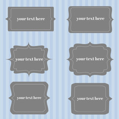 Wall Mural - set of frames and labels. vignette with space for your text.