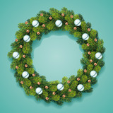 Fototapeta Do akwarium - Detailed Christmas Wreath