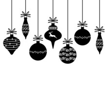 Silhouette Of Christmas Decorative Baubles