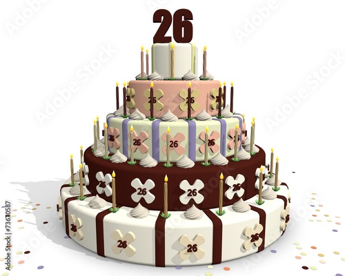 Verjaardags Chocola Taart 26 Jaar Stock Illustration Adobe Stock 26 Jaar